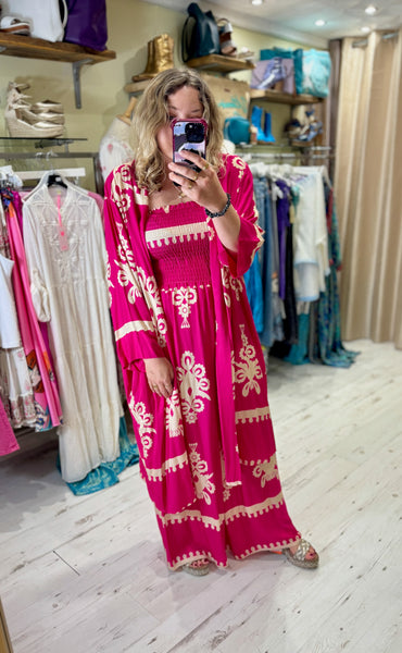 Perrie Long Kimono | Bright Pink