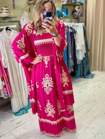 Perrie Long Kimono | Bright Pink