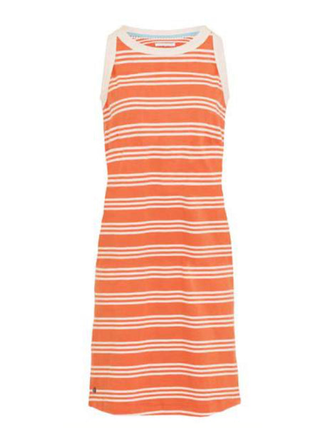 Ava Stripe Sleeveless Dress | Orange