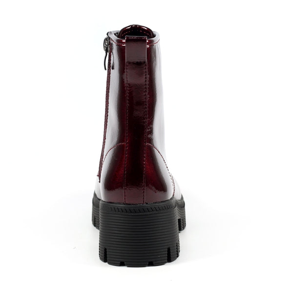 Lunar | Danni Patent Ankle Boot | Burgundy