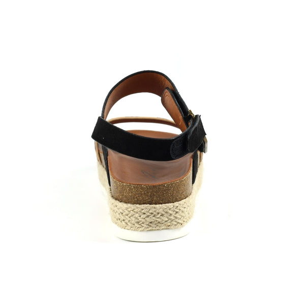 Nessa Flatform Sandal | Black/Leopard
