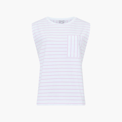Jersey Stripe Short Sleeve Tee | J6UAB | White/Blossom