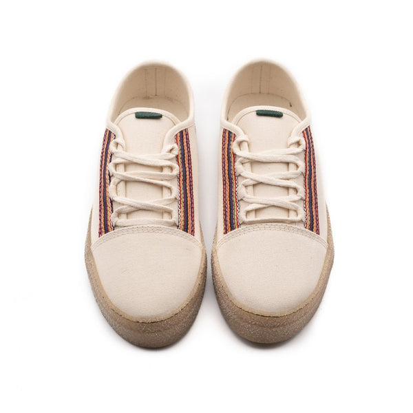 Carla | Vegan Recycled Cotton Trainer | Off White