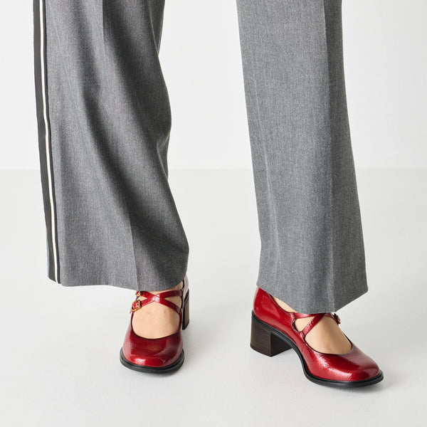 Tamaris | Heeled Patent Dolly Shoe | 22459 | Red