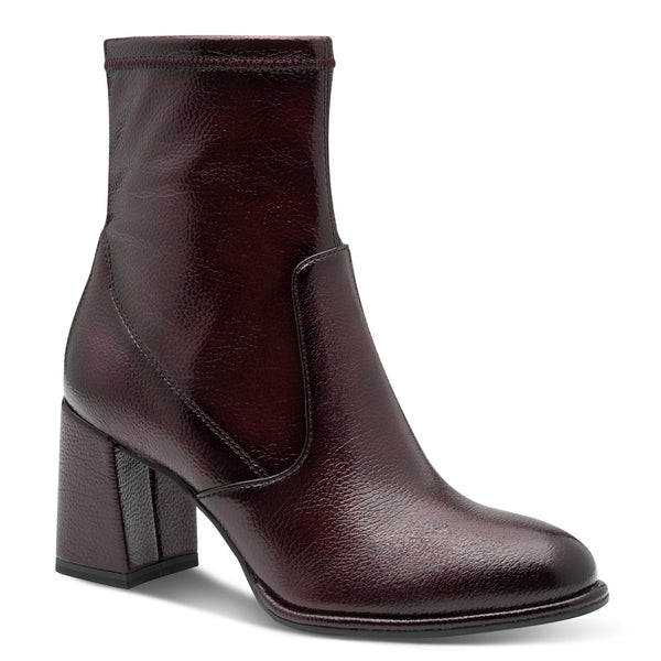 Tamaris | Patent Heeled Ankle Boot | 25357 | Merlot