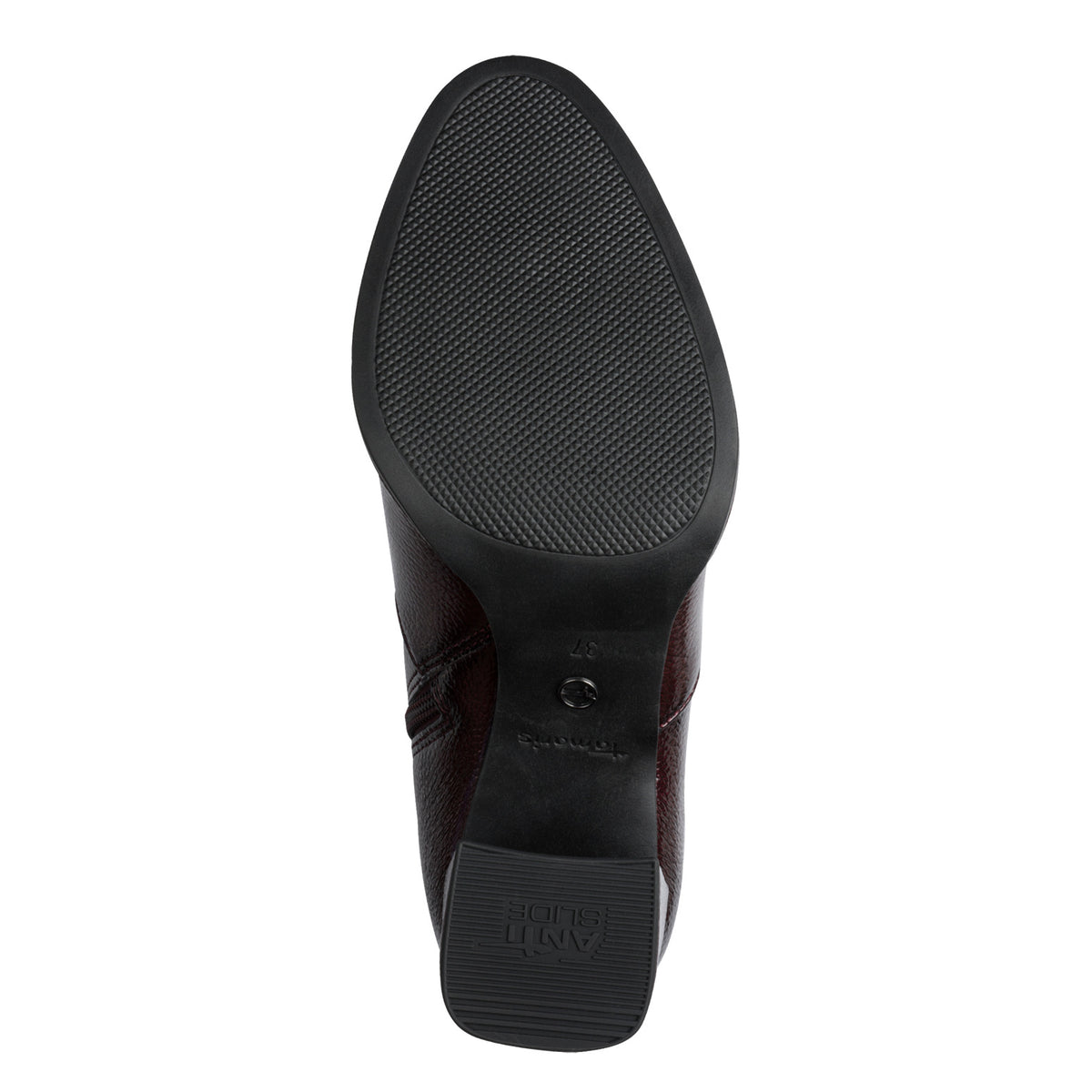 Tamaris | Patent Heeled Ankle Boot | 25357 | Merlot