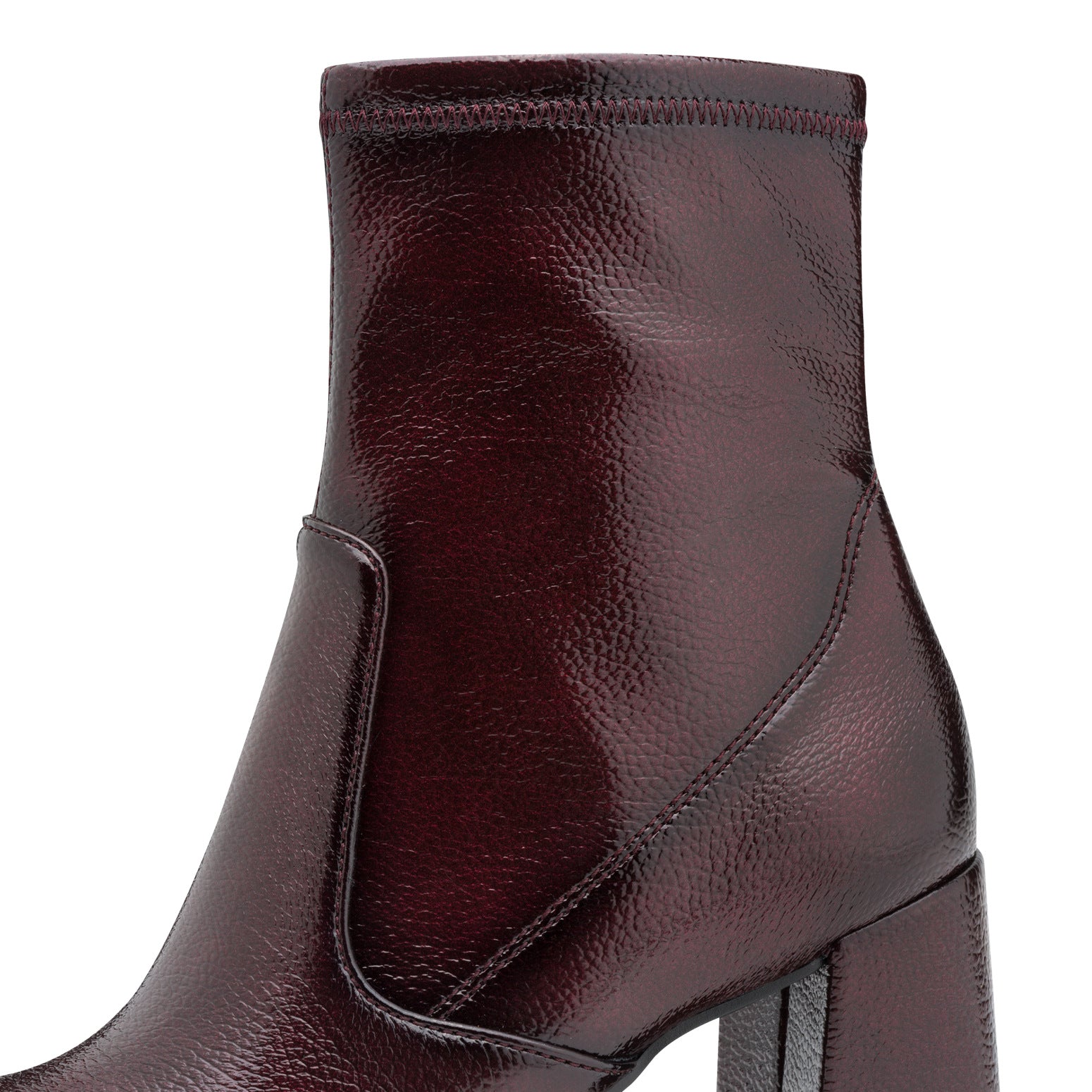 Tamaris | Patent Heeled Ankle Boot | 25357 | Merlot