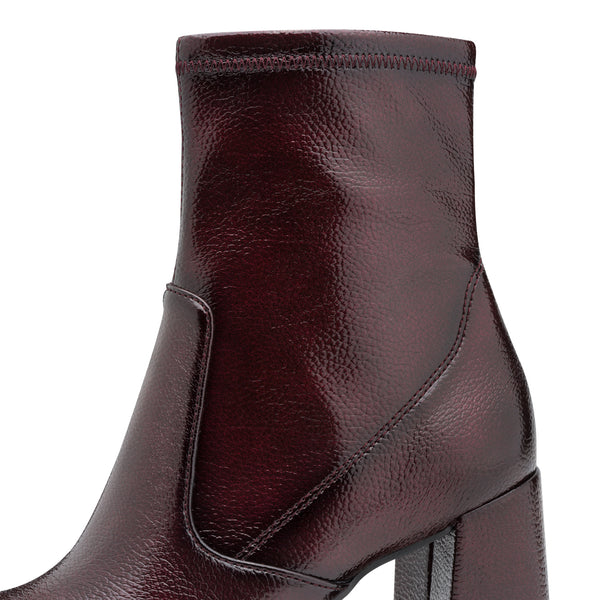 Tamaris | Patent Heeled Ankle Boot | 25357 | Merlot