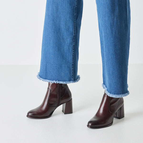 Tamaris | Patent Heeled Ankle Boot | 25357 | Merlot