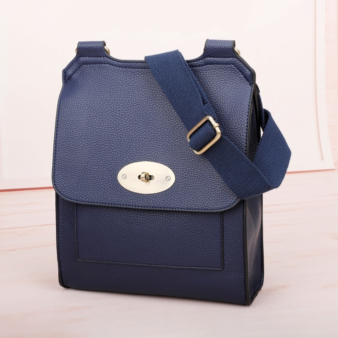 Medium Cross Body Satchel Bag | Navy