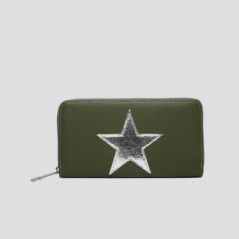 Star Zip Purse | Khaki Green