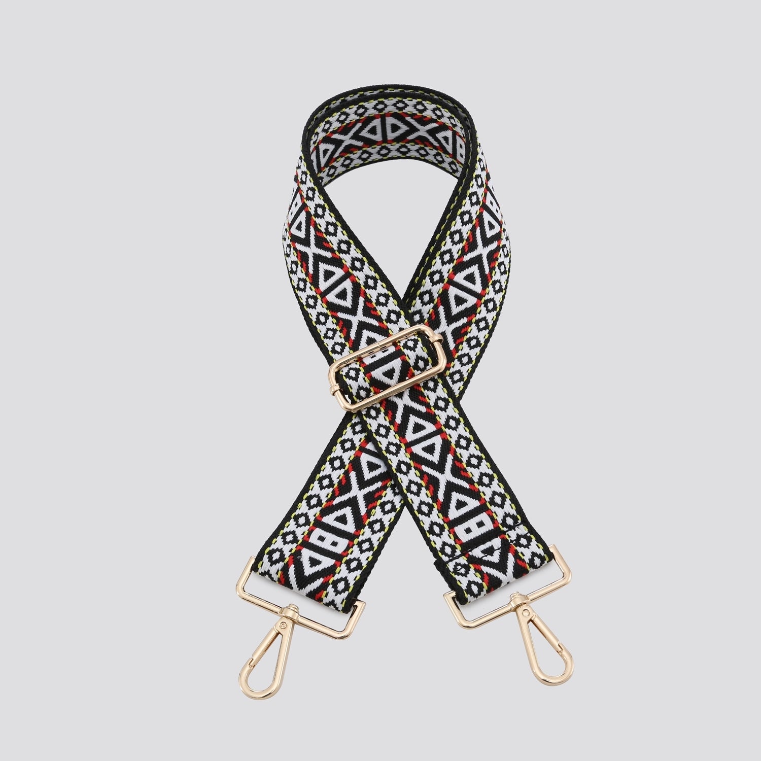 Embroidered Pattern Bag Strap | Black Multi