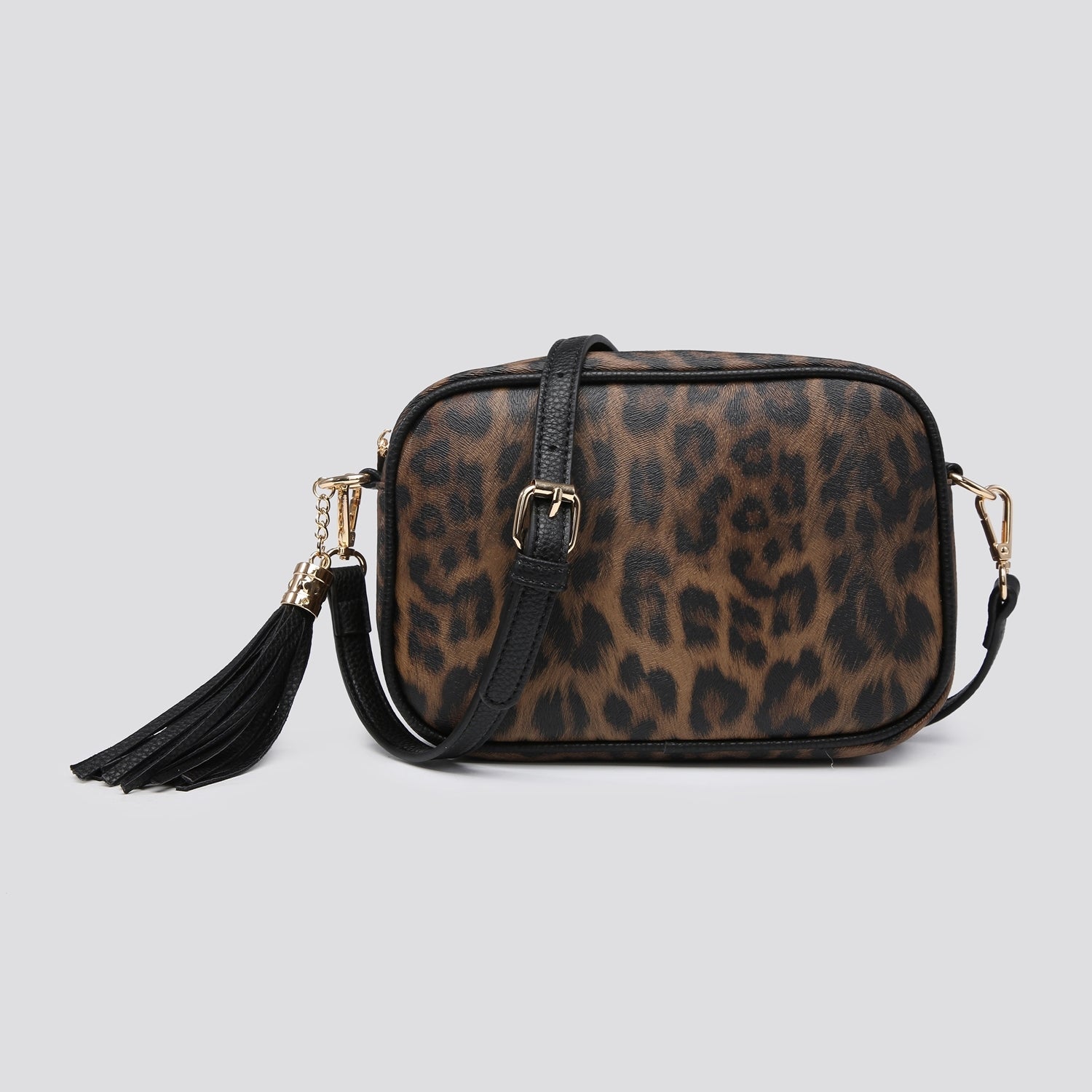 Cross Body Lozenge Bag | Coffee Leopard