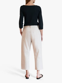 Great Plains | Hollie Organic Cotton Jersey 3/4 Sleeve Boat Neck Top | Black