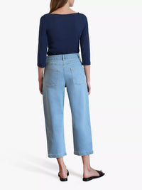 Great Plains | Hollie Organic Cotton Jersey 3/4 Sleeve Boat Neck Top | Navy