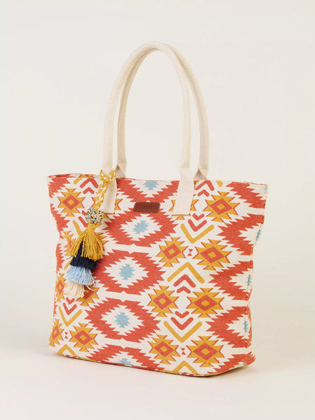 Pattern Mix Beach Bag | Orange Multi