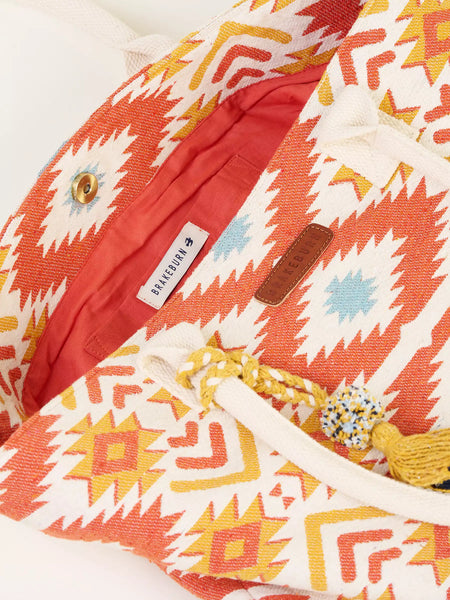 Pattern Mix Beach Bag | Orange Multi