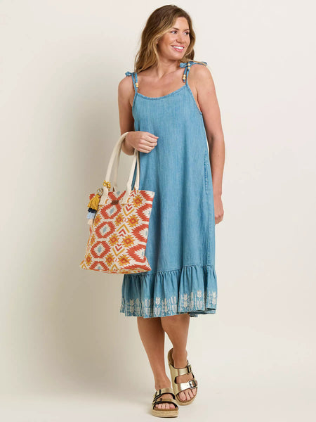 Pattern Mix Beach Bag | Orange Multi