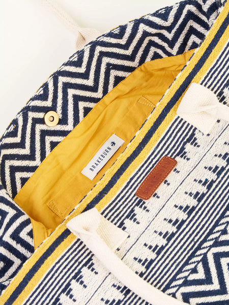 Tassel Beach Bag | Navy Multi