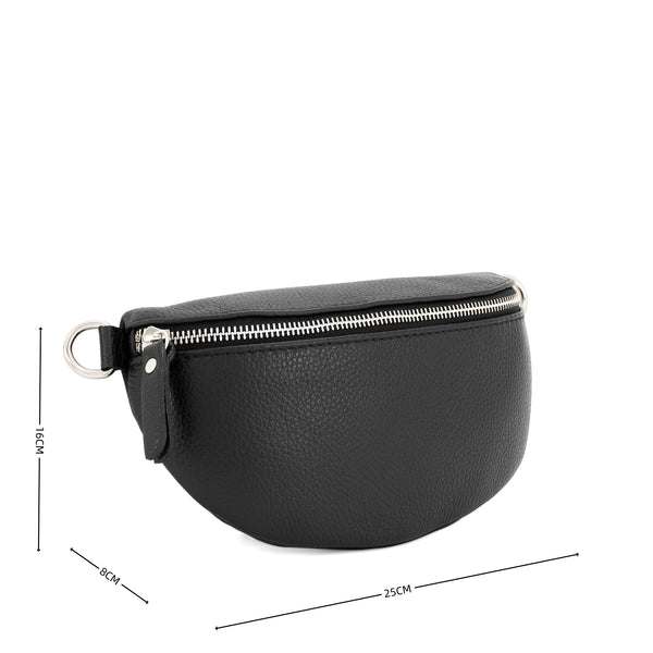 Leather Bum Bag/Cross Body Bag | Black