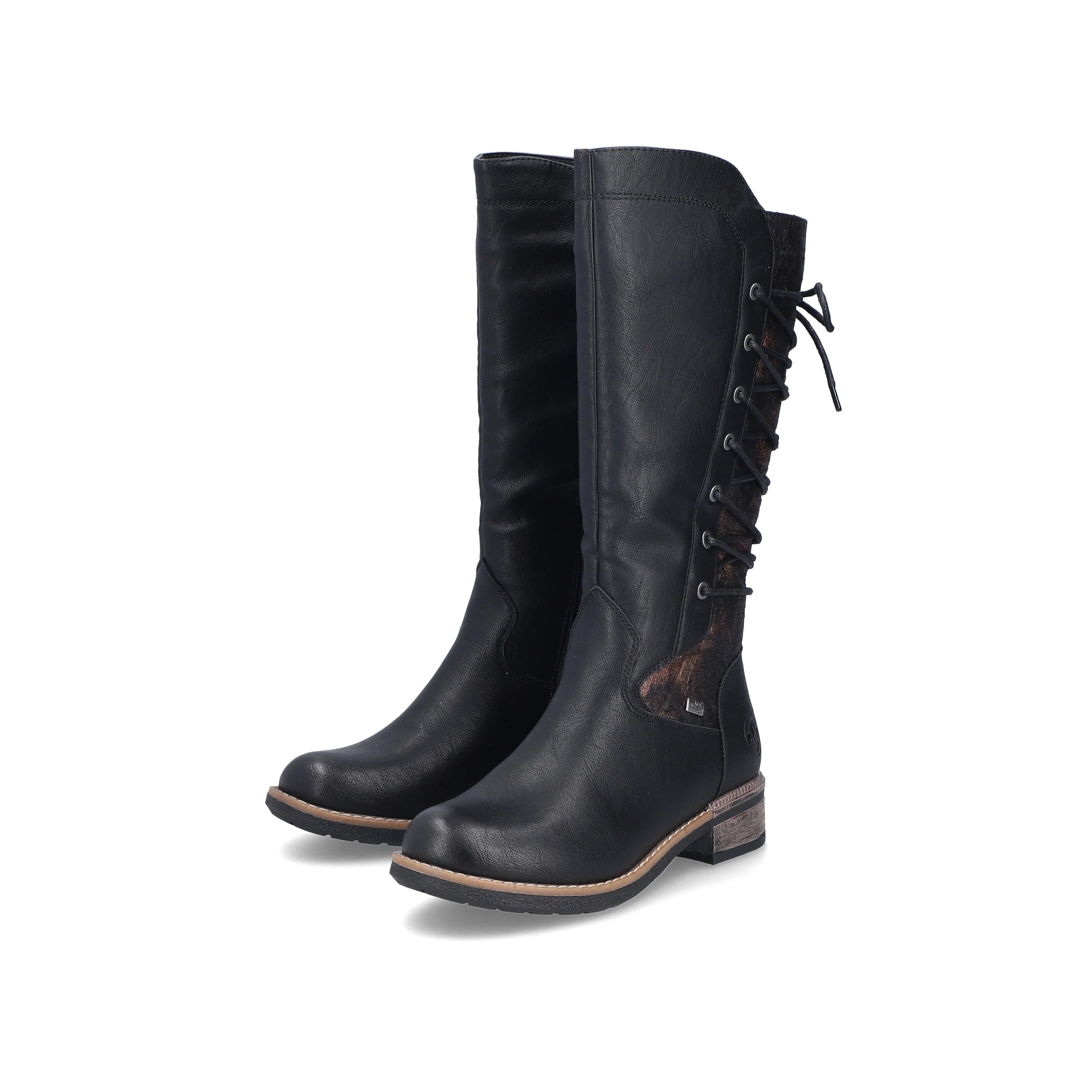 Rieker | 94694-00 Long Lace Back Boot | Black