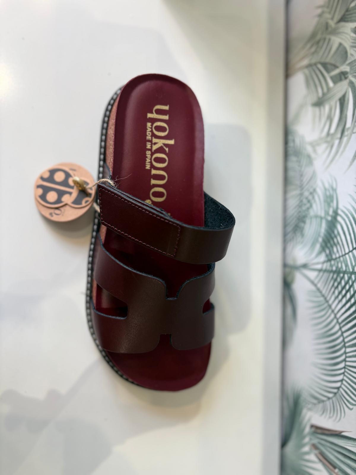 Yokono | Oca-125 | Platform Slip On Sandal | Bordeaux