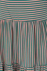 Bude Striped Tiered Sun Dress | Pink/Green