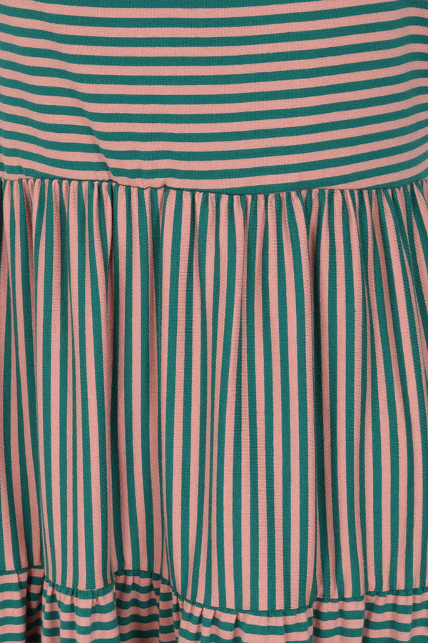 Bude Striped Tiered Sun Dress | Pink/Green