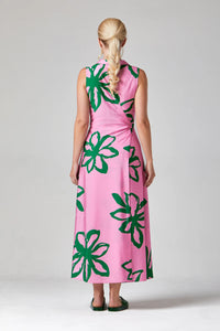 Mairi Midi Shirt Dress | Pink/Green