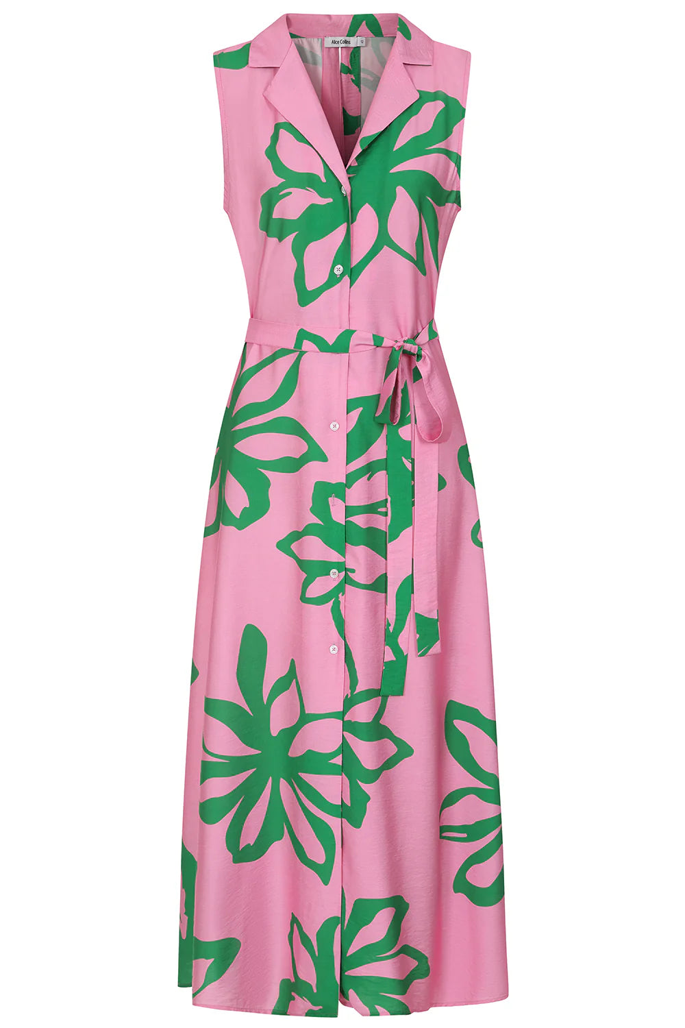 Mairi Midi Shirt Dress | Pink/Green
