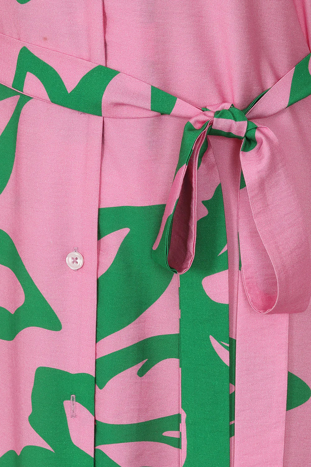 Mairi Midi Shirt Dress | Pink/Green