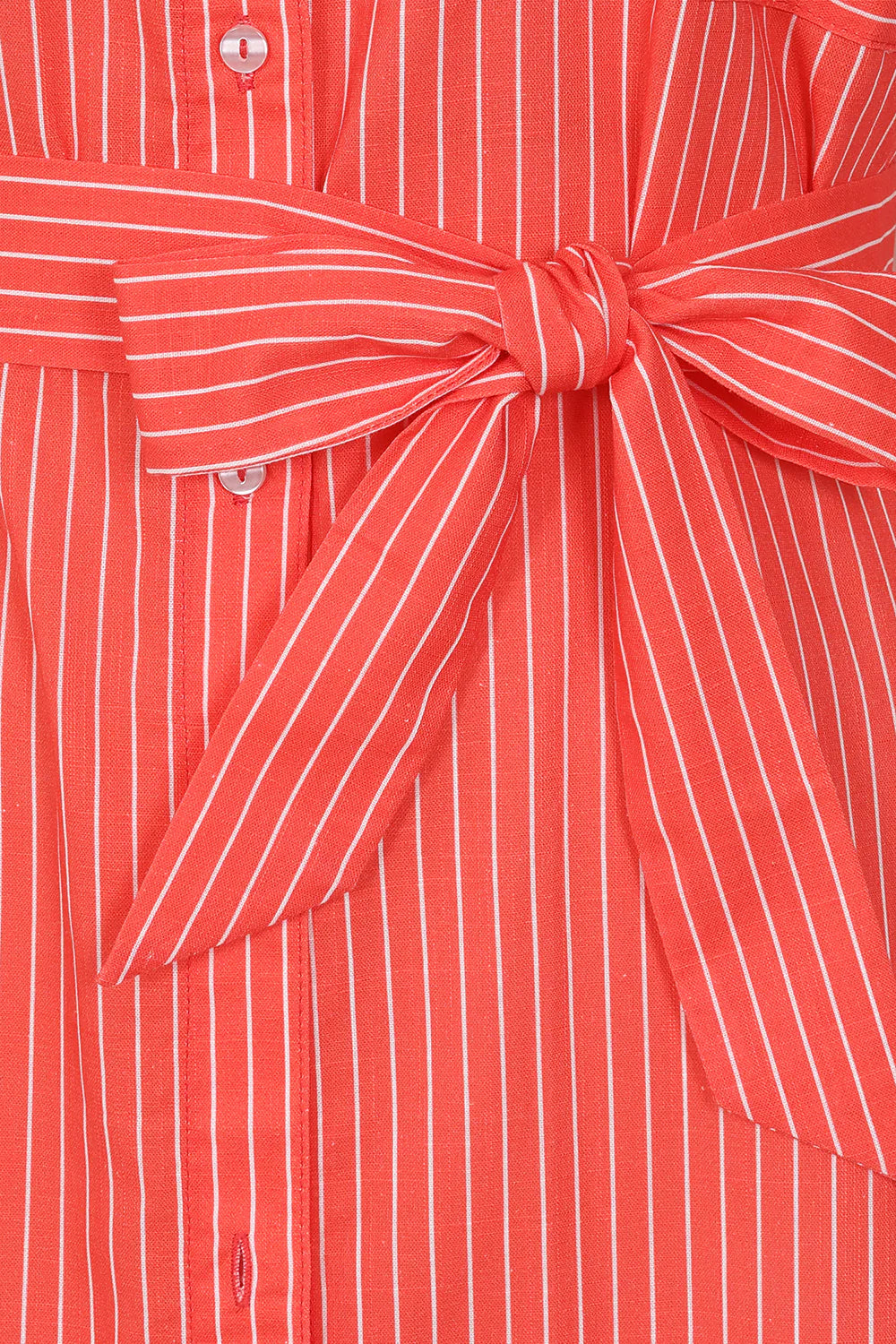 Rochelle Striped Shirt Dress | Fiesta Red/White