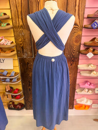 Cotton Infinity Dress | Mid Blue