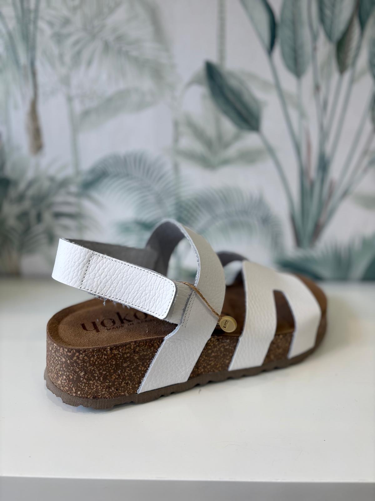 Yokono | WIWI 262 | Platform Leather Sandal | White