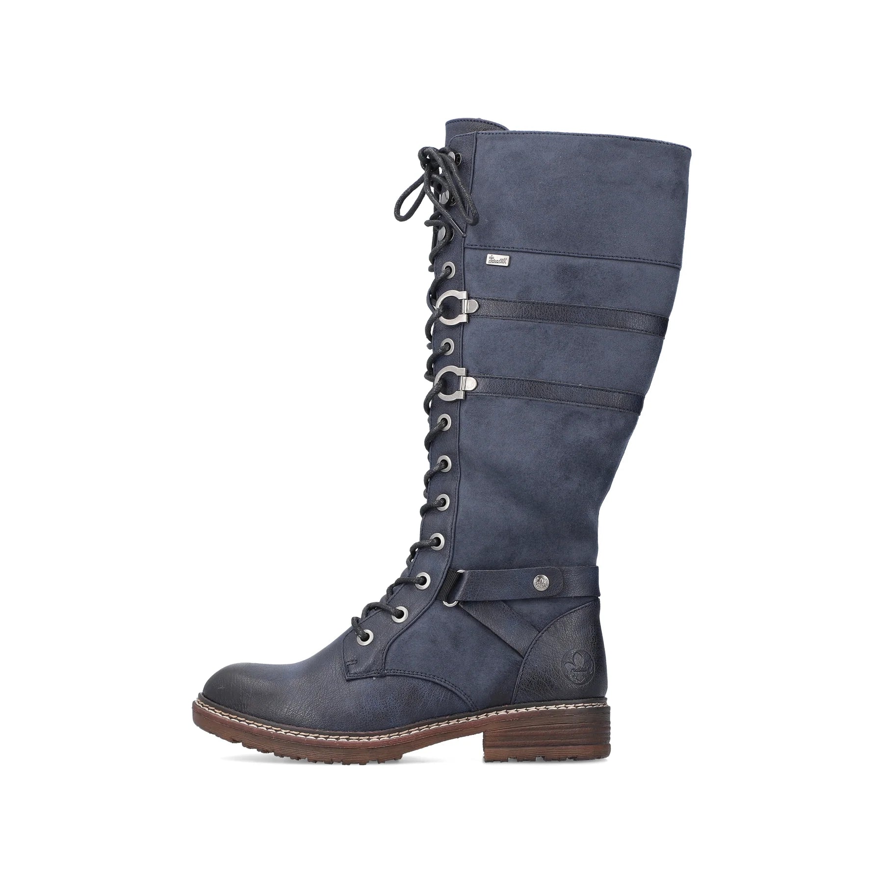 Rieker | 94732-14 Long Lace Up Boot | Dark Blue