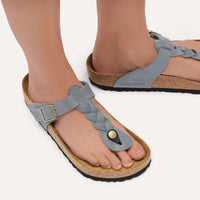 Birkenstock|Gizeh Braided
Oiled Leather|Basalt grey