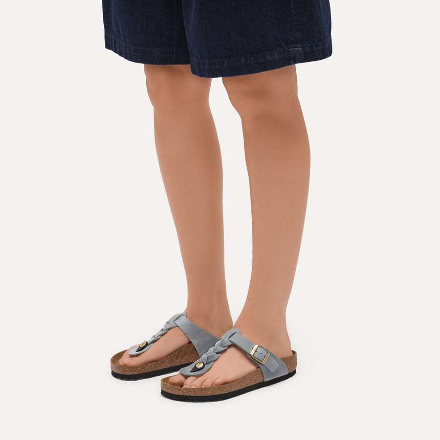 Birkenstock|Gizeh Braided
Oiled Leather|Basalt grey