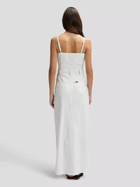 Lee Slim Maxi Denim Dress | Powder White