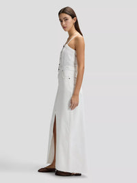 Lee Slim Maxi Denim Dress | Powder White
