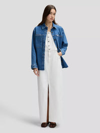 Lee Slim Maxi Denim Dress | Powder White