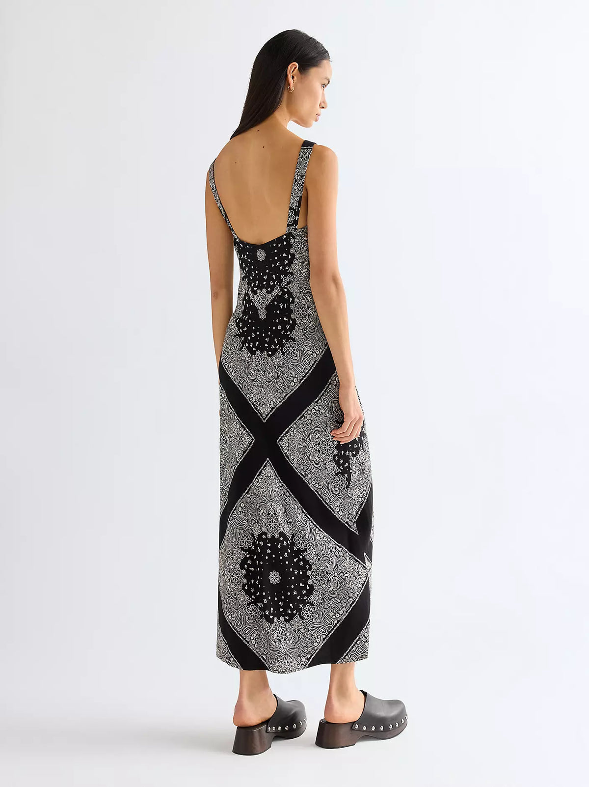 Slim Bias Slip Dress | Faded Black