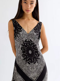 Slim Bias Slip Dress | Faded Black