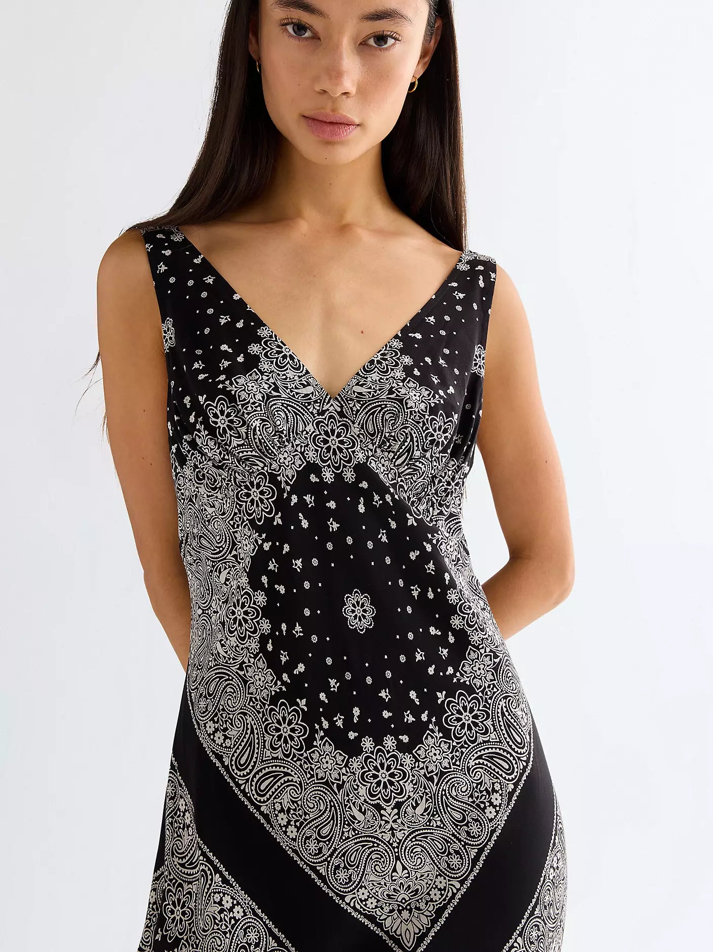 Slim Bias Slip Dress | Faded Black