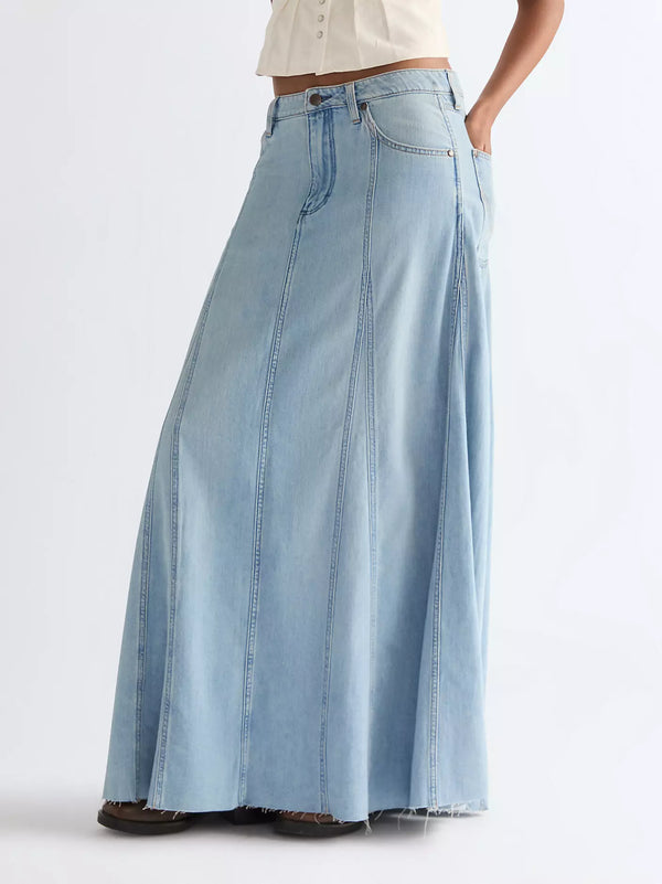 Relaxed Radiating Lightweight Maxi Skirt | Desert Sand
