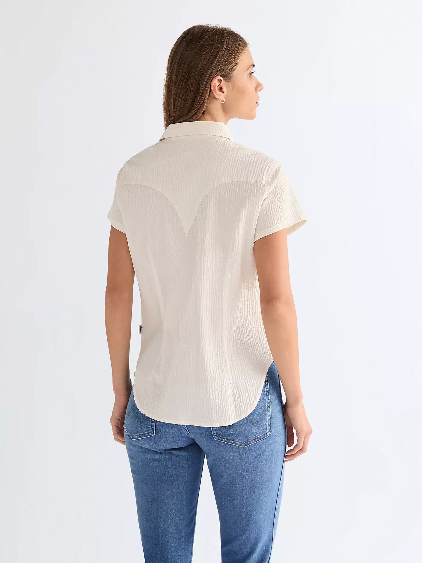 Slim Stylised Western Shirt | Egret