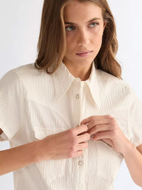 Slim Stylised Western Shirt | Egret