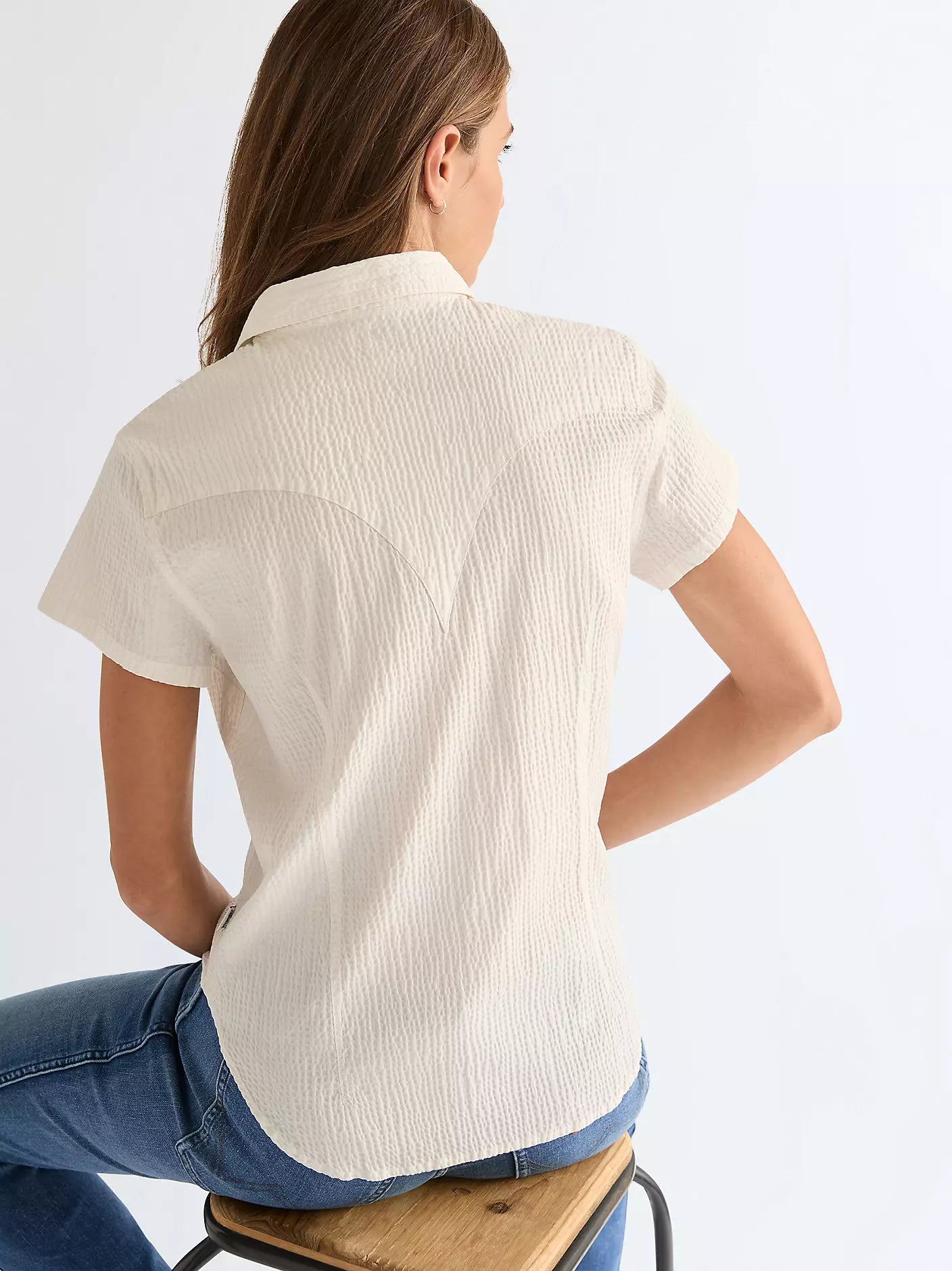 Slim Stylised Western Shirt | Egret