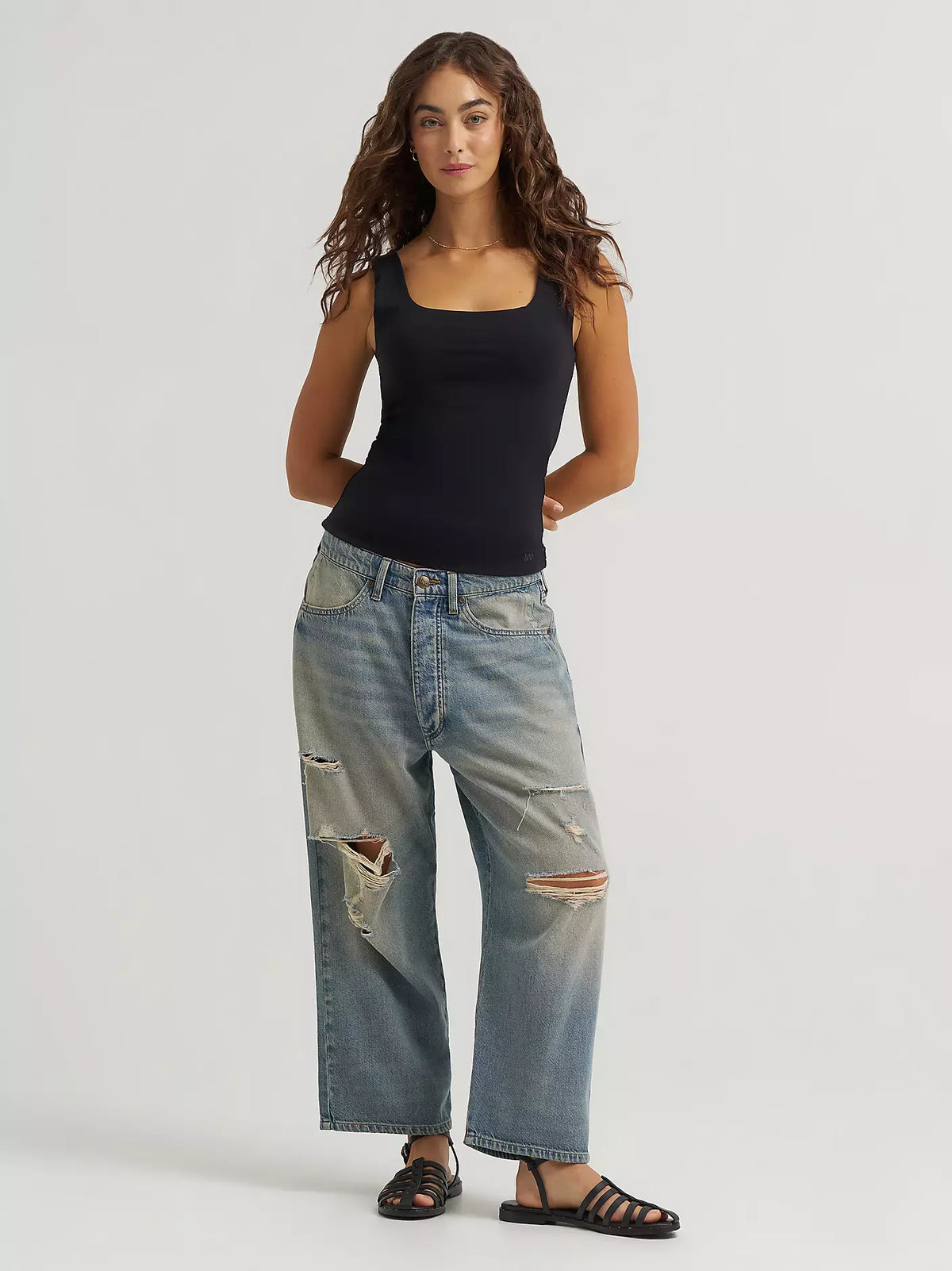 Lee Square Neck Tank Top | Black