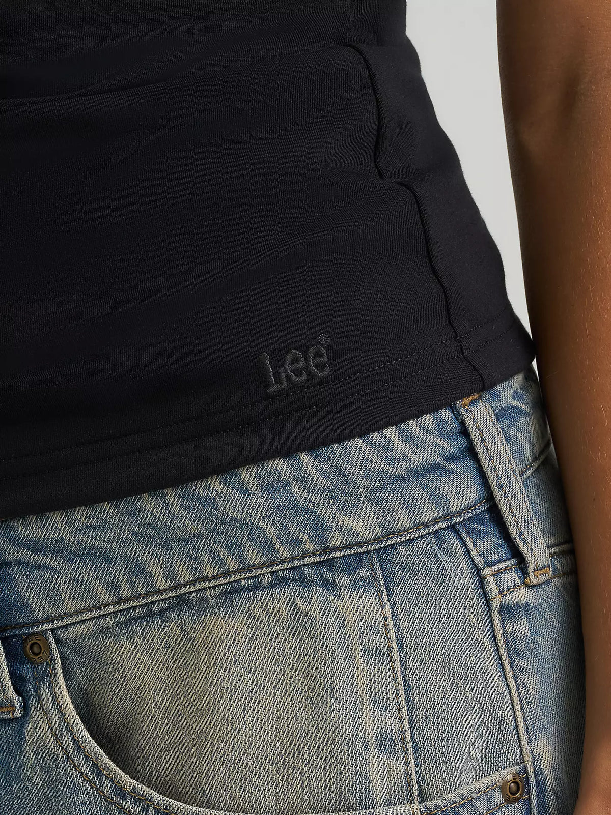 Lee Square Neck Tank Top | Black