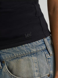 Lee Square Neck Tank Top | Black